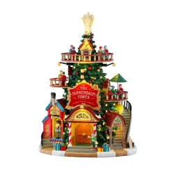 Villaggio di Natale Lemax luminoso Negozi di Natale Torre dell'albero di Natale