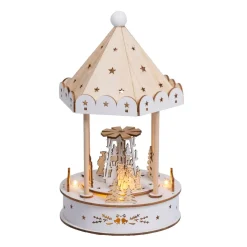 Villaggio di Natale luminoso, animato e musicale a pile (H26 cm) Chiosco