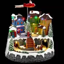 Villaggio di Natale luminoso Aereo di Babbo Natale