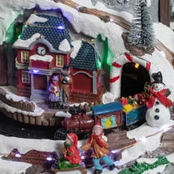Villaggio di Natale luminoso e musicale a pile Ghiaccioli colorati e illuminati