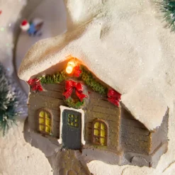 Villaggio di Natale luminoso e musicale, stazione sciistica animata