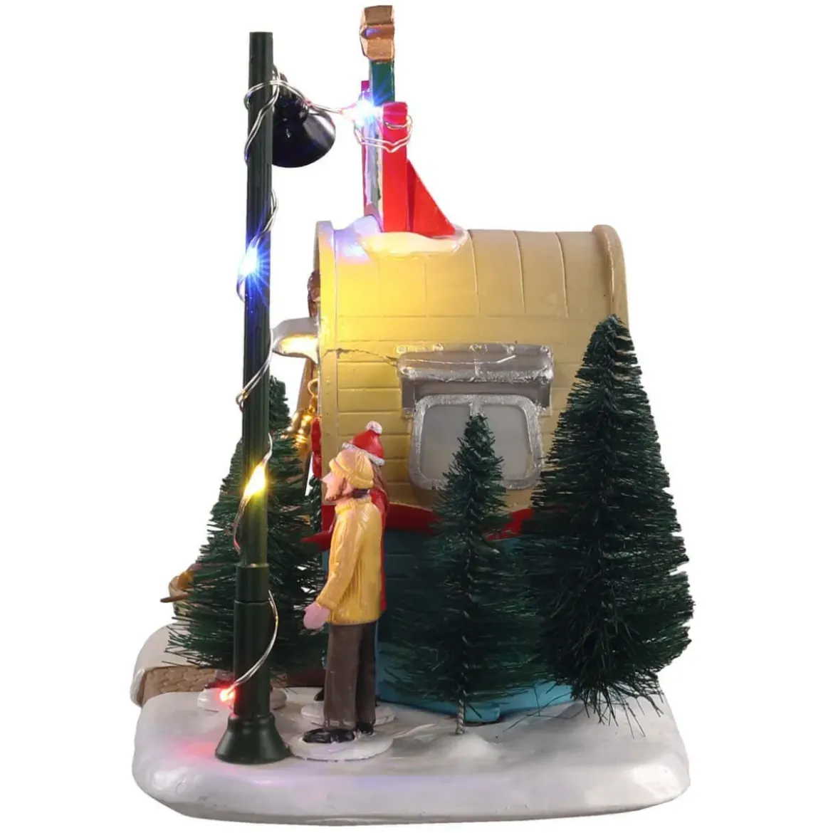 Villagio di Natale Lemax luminoso a pile Venditore di alberi