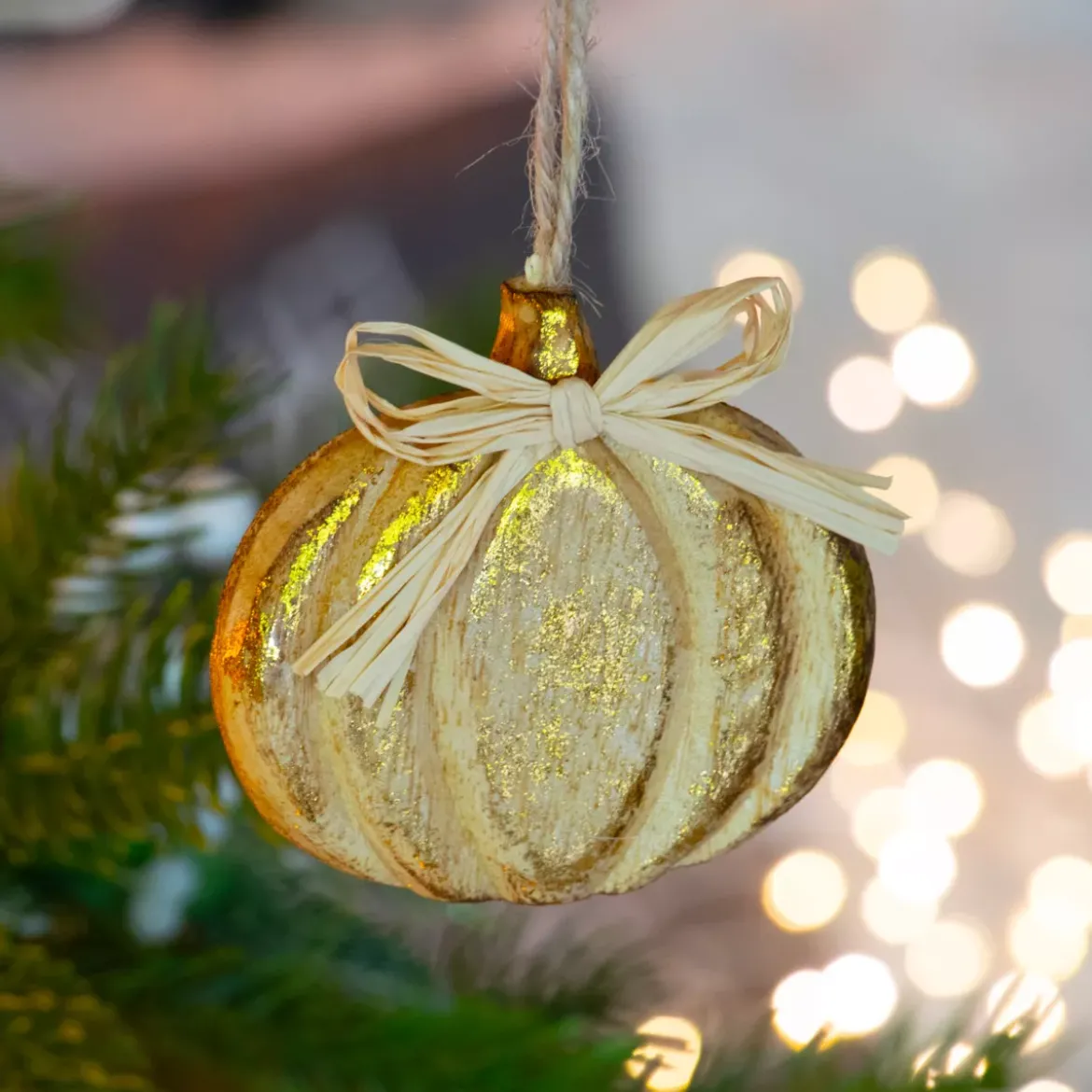Zucca in pino da appendere (Alt8 cm) Zucca Naturale